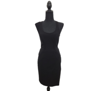 Nicole Miller Black Asymmetrical Sleeveless Sheer Cut-Out Details Cocktail Dress